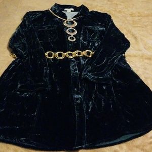 Velvet Shirt Dress